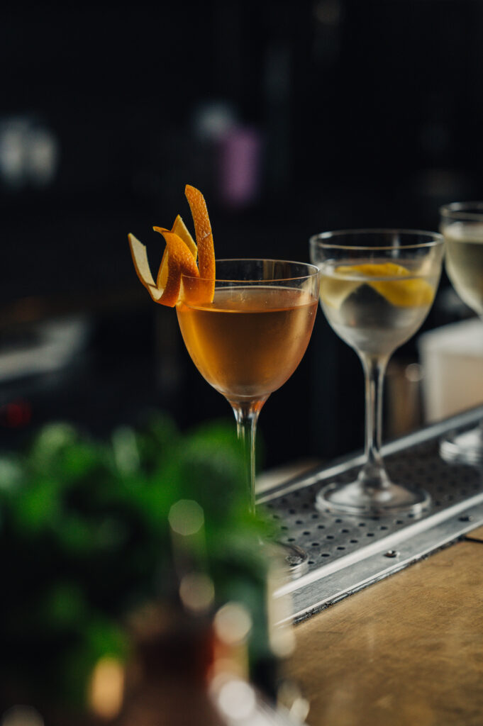 Blacklock Damson Martini and Dry Martini with a lemon twist